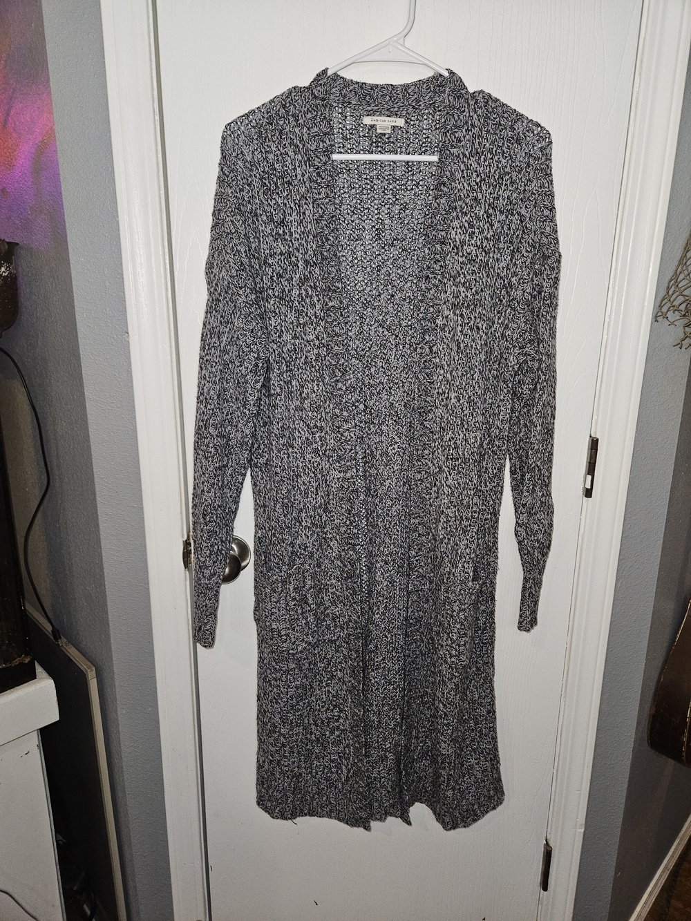 American Eagle Outfitters Gray Marled Long Cardigan